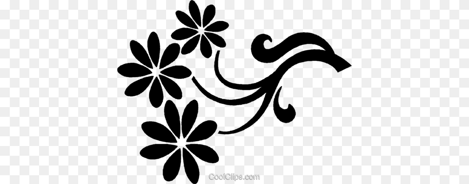 Decorative Floral Design Royalty Vector Clip Art Illustration, Floral Design, Graphics, Pattern, Stencil Free Png