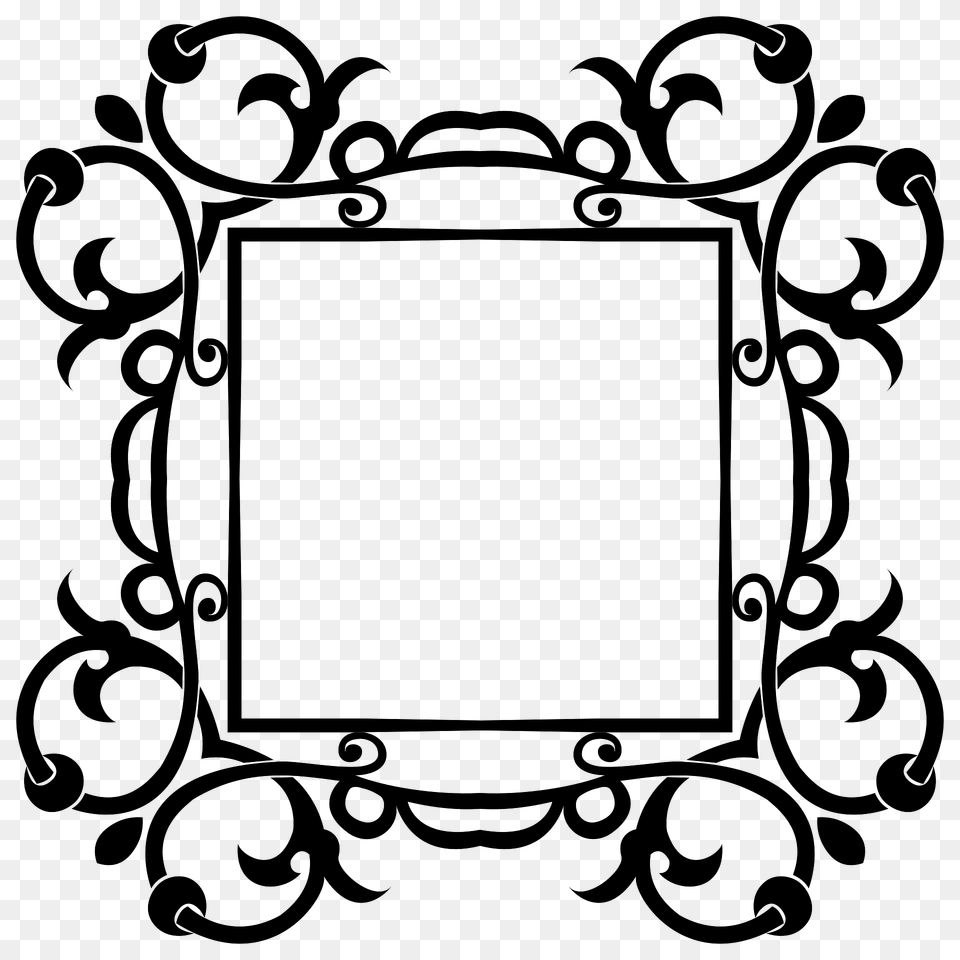 Decorative Floral Flourish Frame 7 Clipart Png