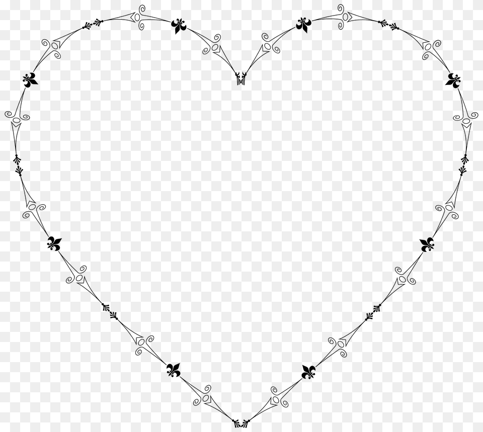 Decorative Flourish Heart 3 Clipart, Wire, Barbed Wire Free Transparent Png