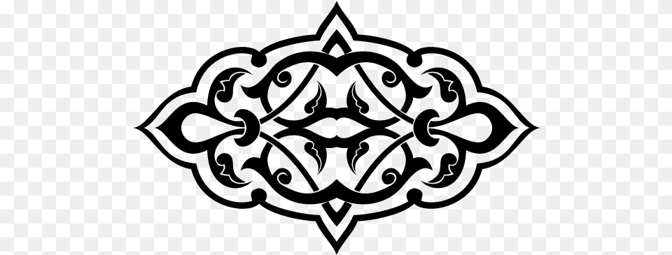 Decorative Flourish Ornament Horizontal Black And White Osmanl Motifi, Gray Png Image