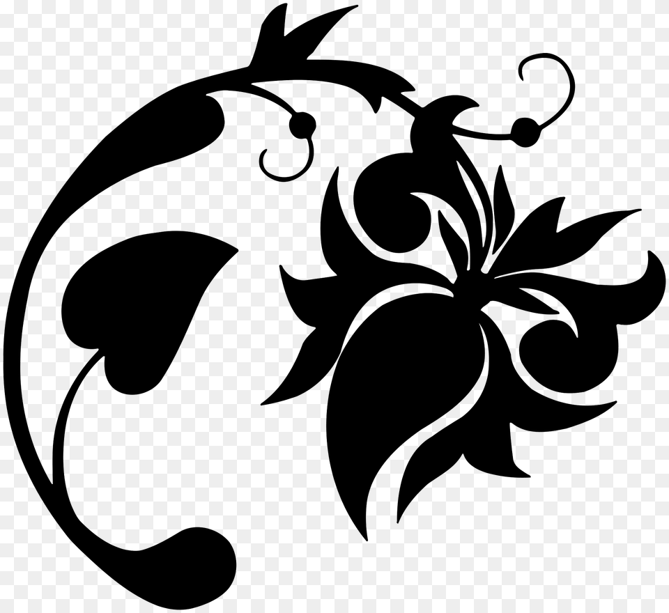 Decorative Flower Silhouette, Art, Floral Design, Graphics, Pattern Free Png