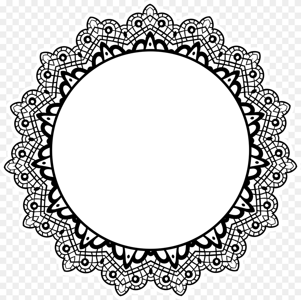 Decorative Frame Mandala Frame, Lace, Oval Png