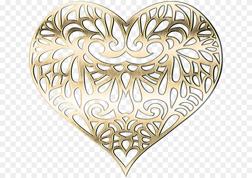 Decorative Gold Heart, Accessories, Pattern, Jewelry Free Transparent Png