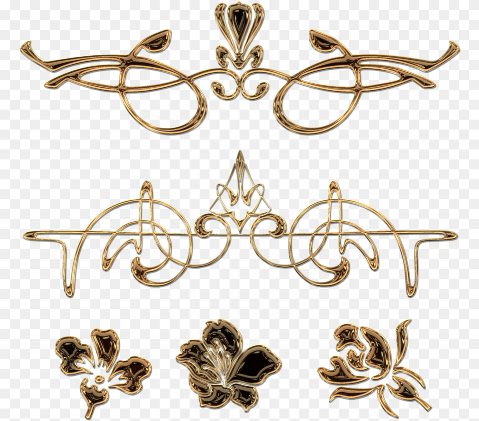 Decorative Gold Line Decorati, Accessories, Pattern, Art, Floral Design Free Transparent Png