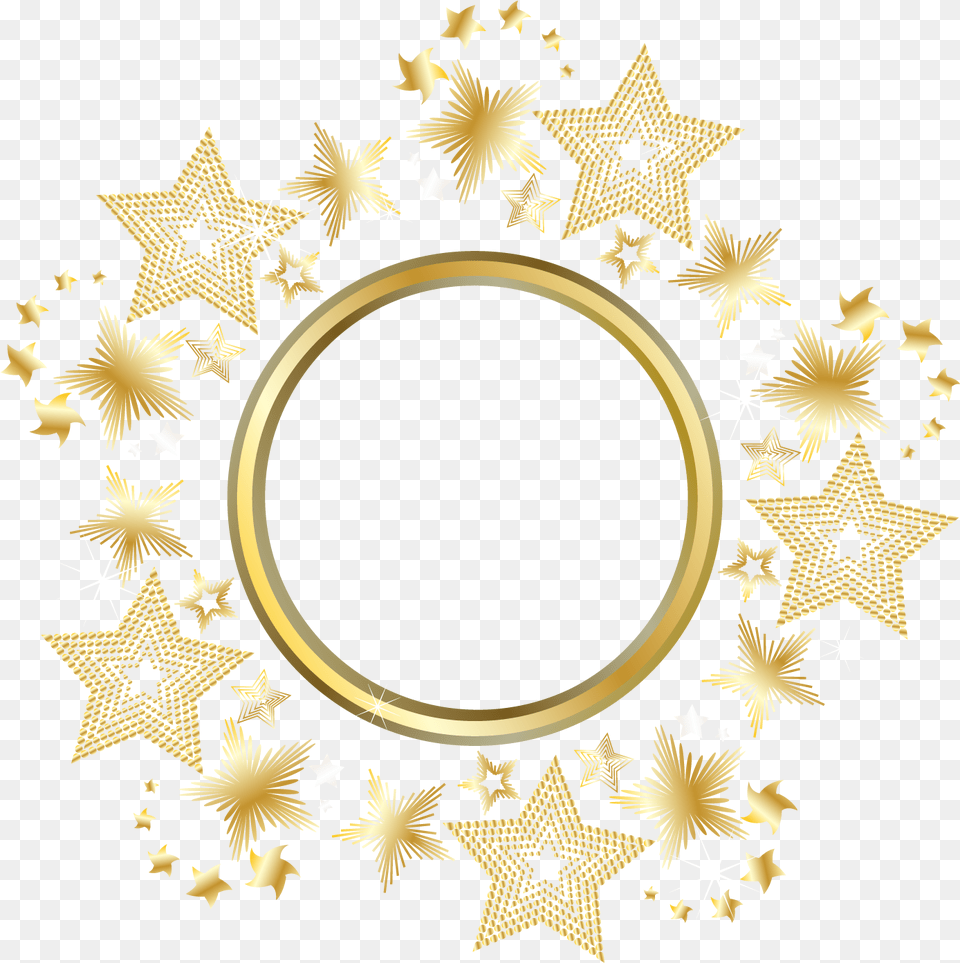 Decorative Gold Star Round Frame Bistro Ballenhaus, Photography Png Image