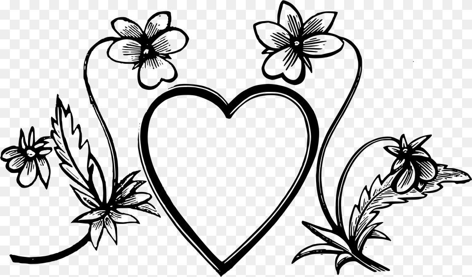 Decorative Heart Clip Art, Gray Free Png Download