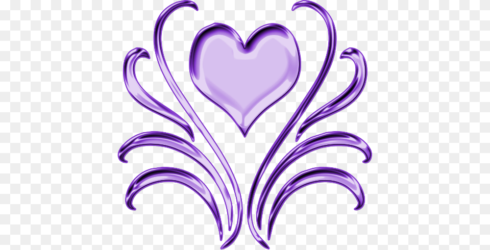 Decorative Heart Elements Decorative Heart, Purple, Pattern, Art, Chandelier Free Png Download