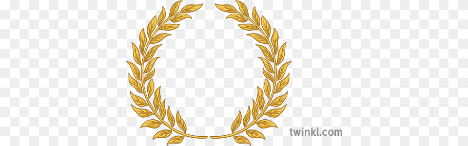 Decorative Laurel Crown Icon, Plant, Gold, Oval Png Image