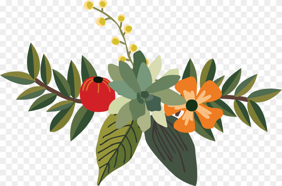 Decorative Leaf Pic Flat Design Flower, Art, Floral Design, Graphics, Pattern Free Png Download
