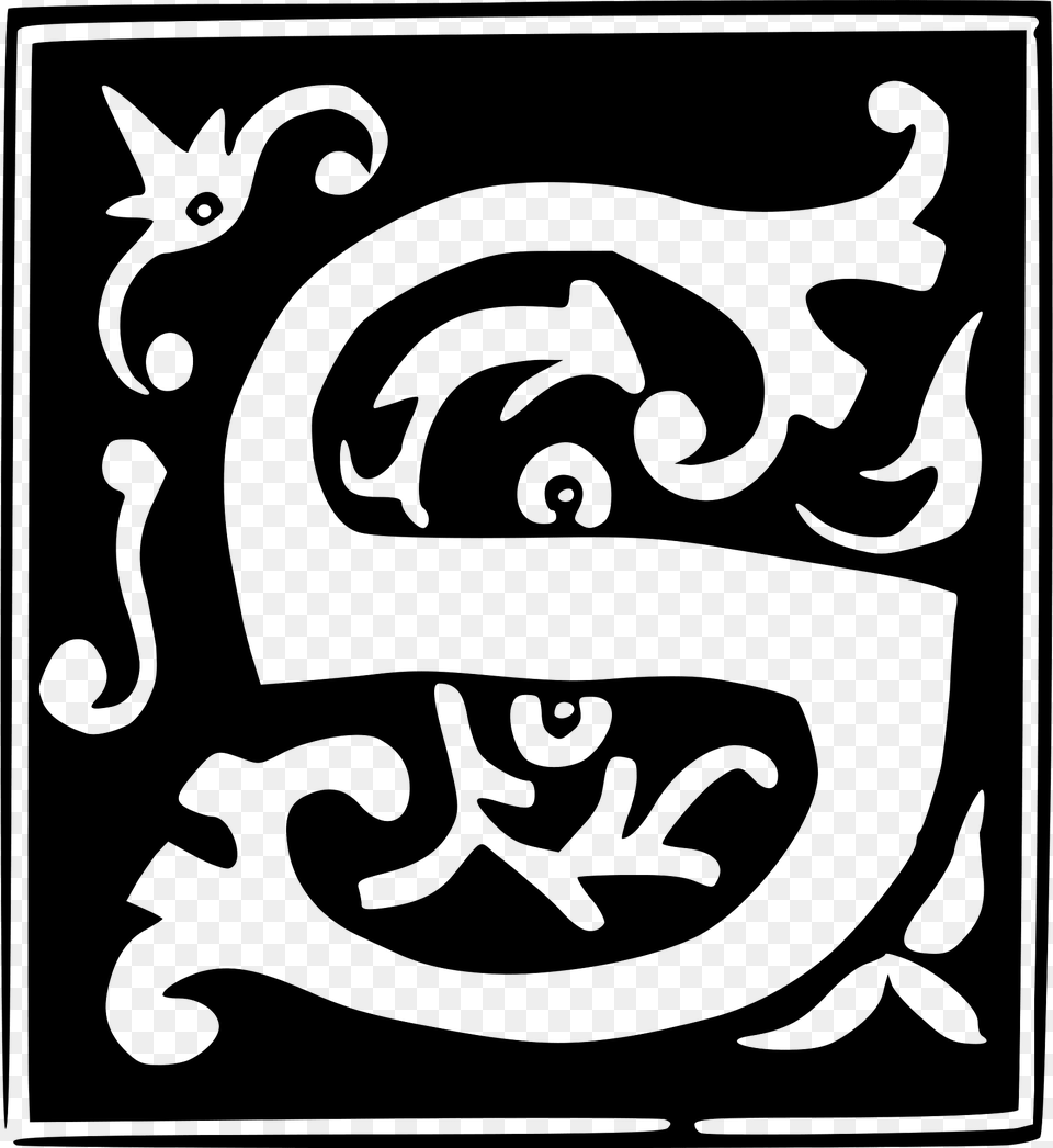 Decorative Letter S Clipart, Emblem, Symbol, Animal, Kangaroo Free Transparent Png