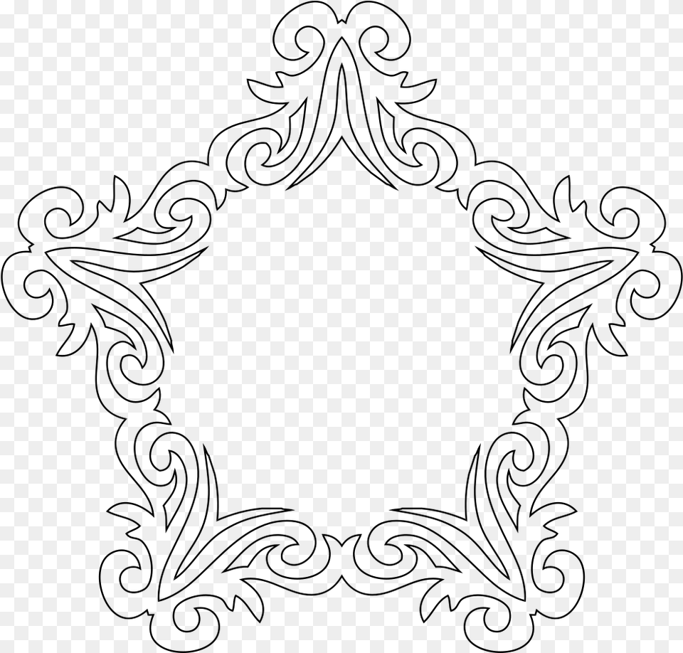 Decorative Line Art Frame Art, Gray Free Transparent Png