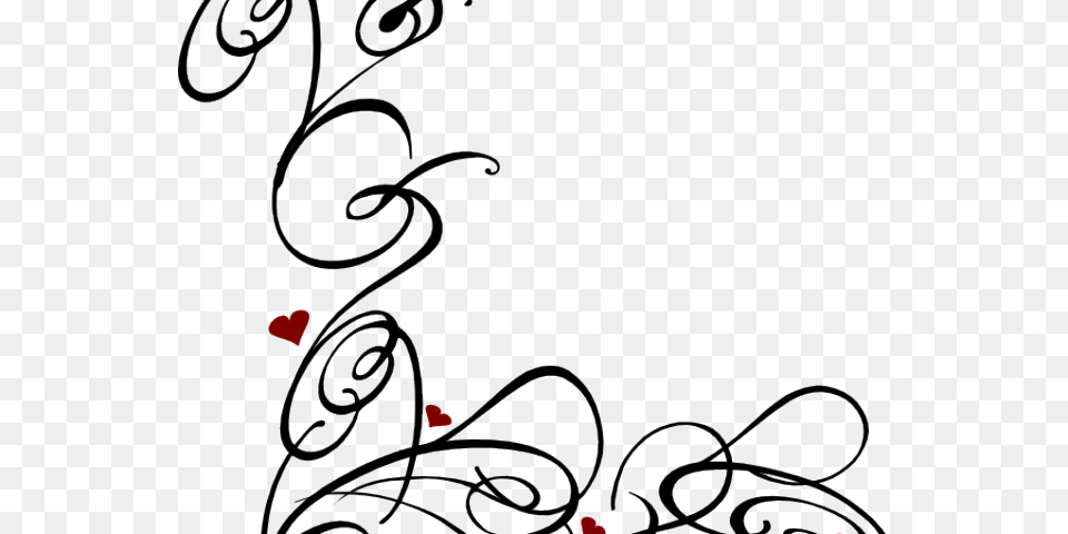 Decorative Line Black Clipart Swirl Clip Art Swirls Heart, Floral Design, Graphics, Pattern Png Image