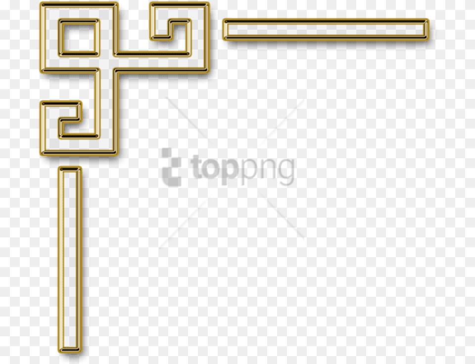 Decorative Line Gold Decorative Gold Line Gold Decorative Lines Transparent Background, Cross, Symbol Free Png