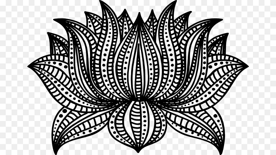 Decorative Lotus Line Art By Angelarosems2 Illustration, Gray Free Transparent Png