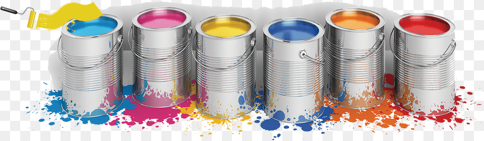 Decorative Oil Color Bucket Paint Brush Roller Clipart Buckets Of Paint, Tin, Can, Tape, Cup Free Png Download