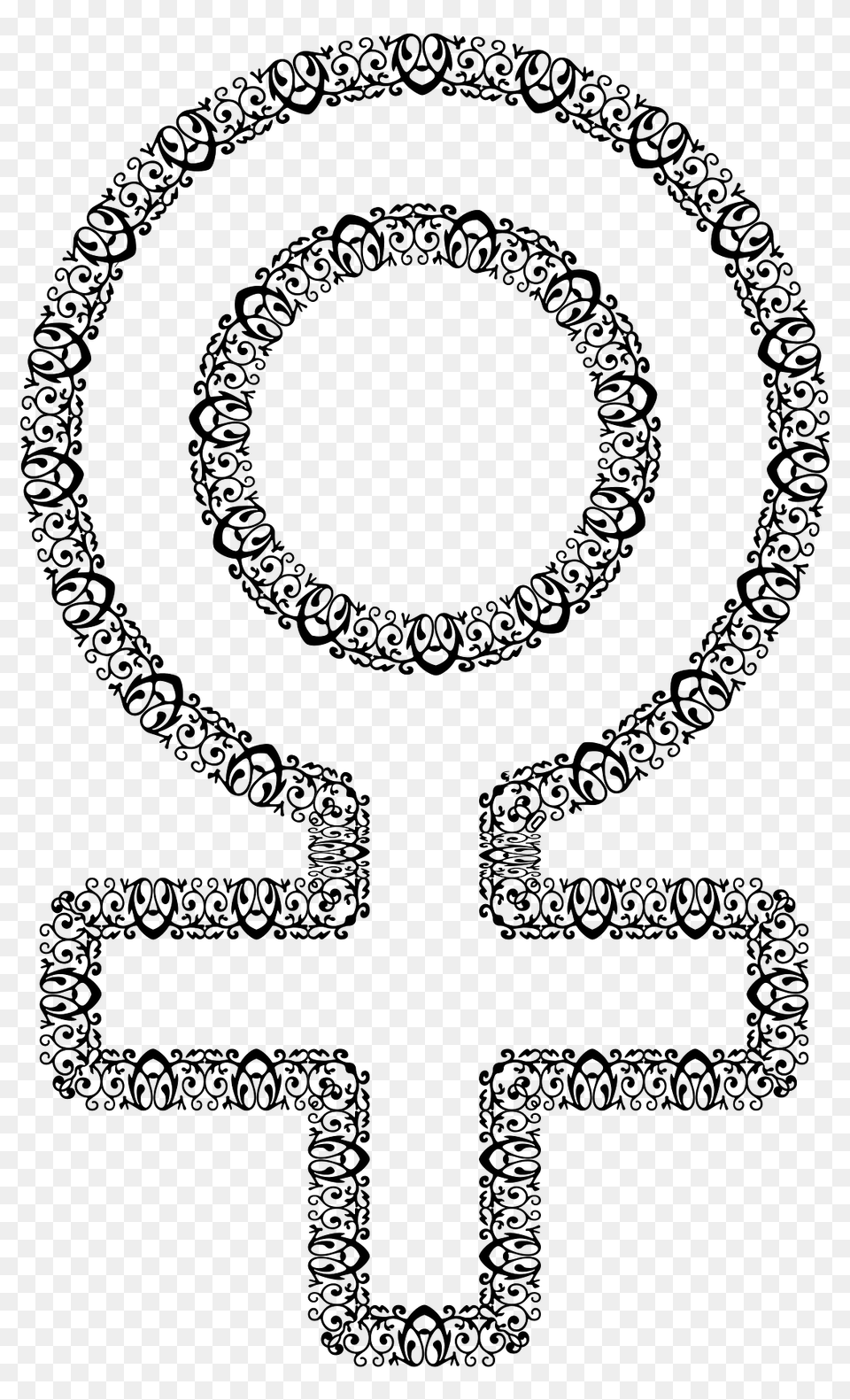 Decorative Ornamental Female Symbol Clipart, Cross Free Png