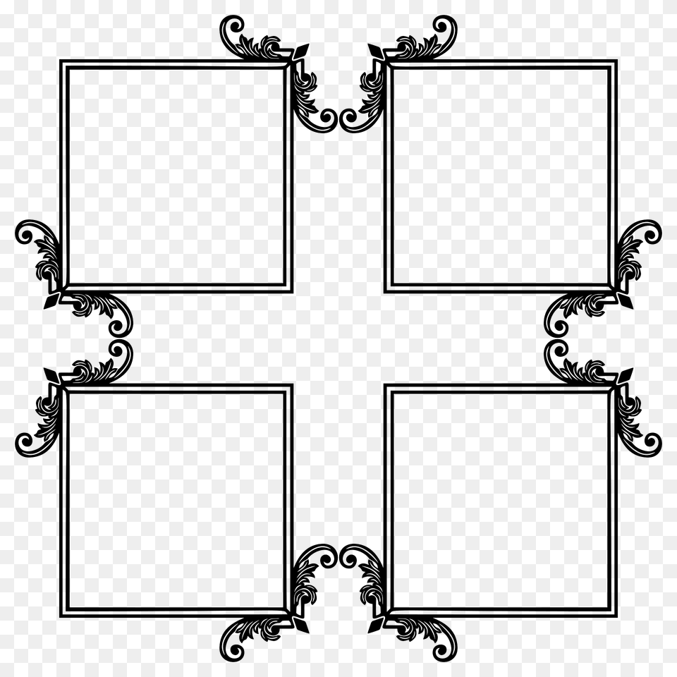 Decorative Ornamental Flourish Frame Extrapolated 6 Clipart, Cross, Symbol Free Transparent Png