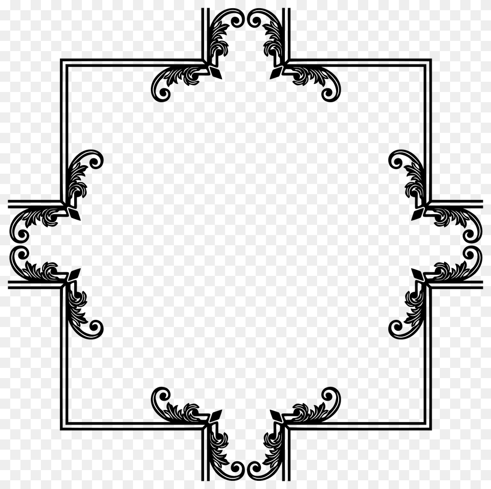 Decorative Ornamental Flourish Frame Extrapolated 7 Clipart, Art, Floral Design, Graphics, Pattern Png