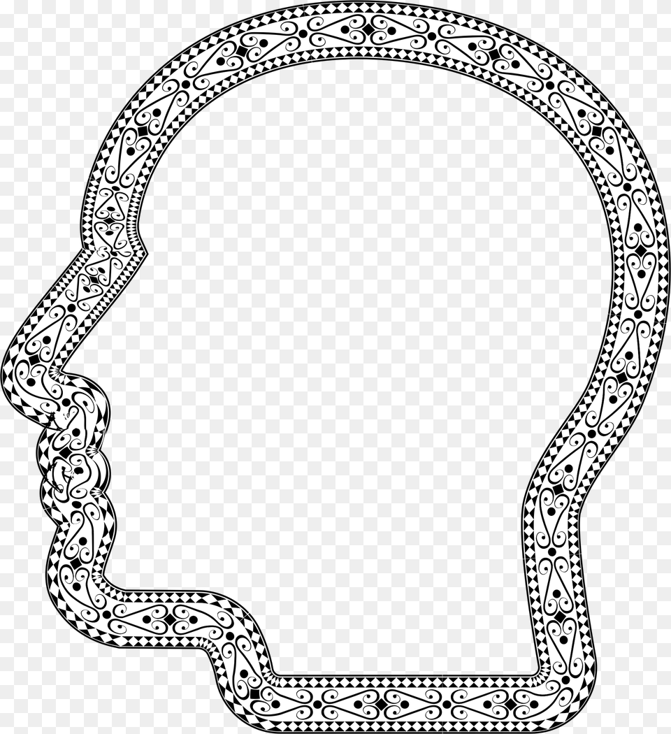 Decorative Ornamental Man Head Clip Arts Line Art, Accessories, Jewelry, Necklace Free Transparent Png