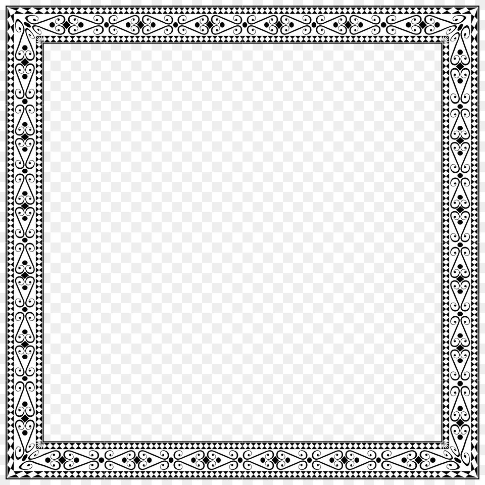 Decorative Ornamental Square Frame Clipart, Home Decor, Rug Png Image