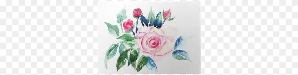 Decorative Roses Flowers Watercolor Painting Poster Watercolor Painting, Art, Plant, Pattern, Graphics Png