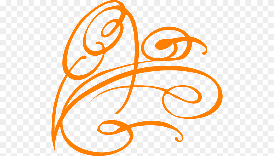 Decorative Swirl Bright Orange Clip Art At Clker Swirl Design Transparent Background, Floral Design, Graphics, Pattern, Text Free Png Download