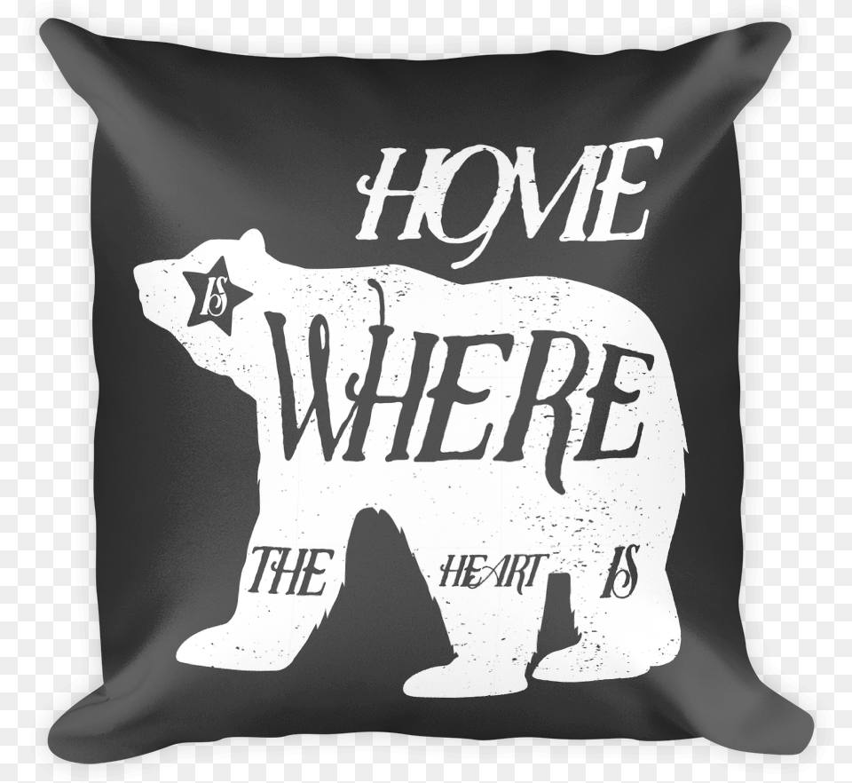 Decorative Throw Pillow Home Is Where The Heart Isyou California Emblems, Cushion, Home Decor, Bag, Animal Free Png