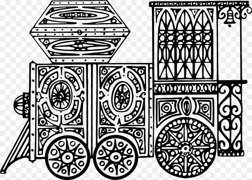 Decorative Train Clip Arts Illustration, Gray Free Png