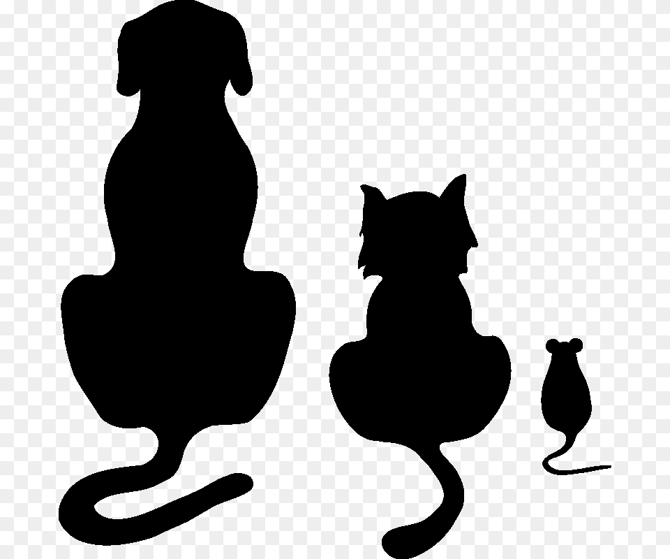 Decoupage Dogs Cats, Silhouette, Stencil, Animal, Cat Free Png Download