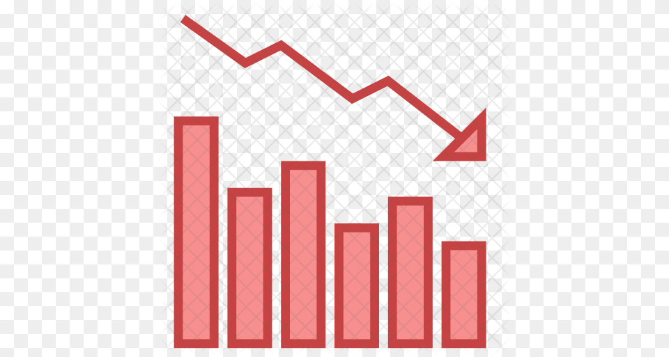 Decrease Graph Icon Decreasing Graph, Fence, Pattern Png Image