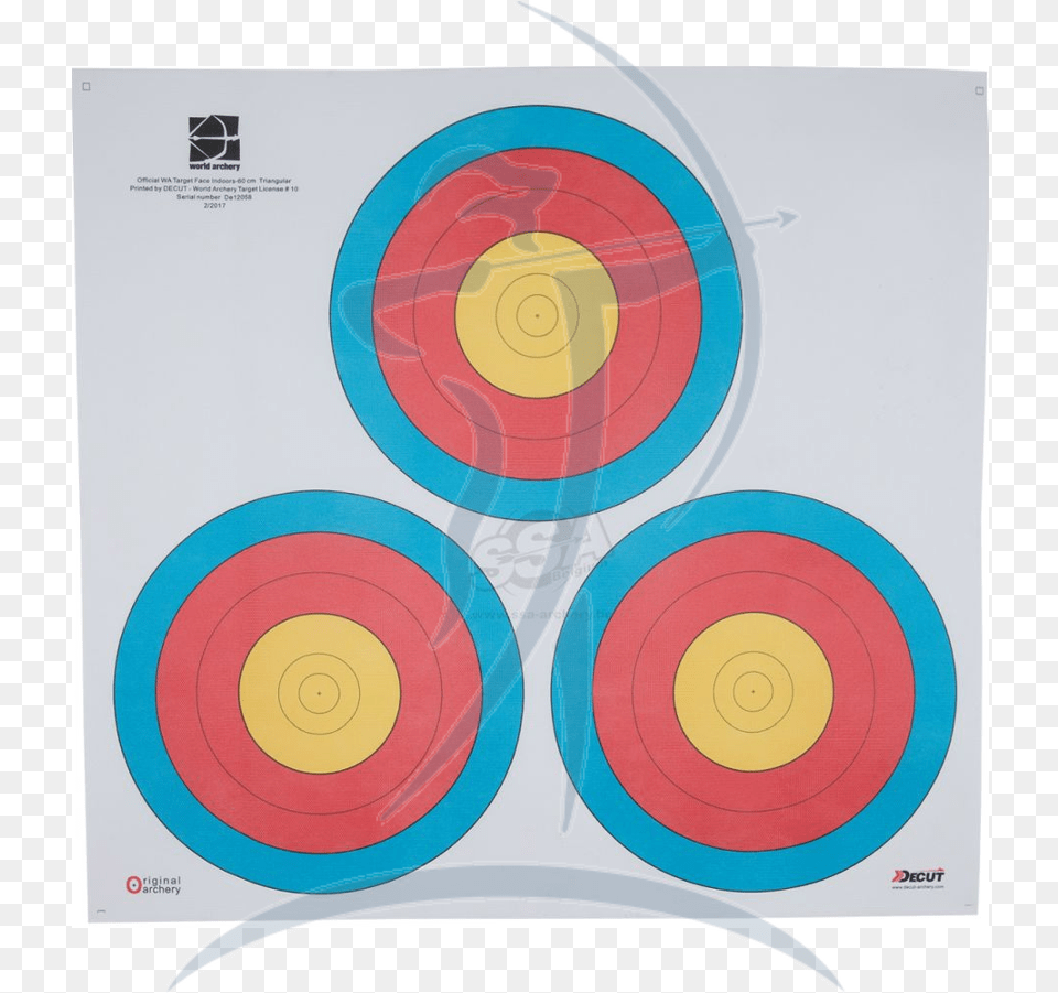 Decut Target Face Wafita Vegas 3 Spot 60cm Center Circle, Weapon, Bow Free Transparent Png