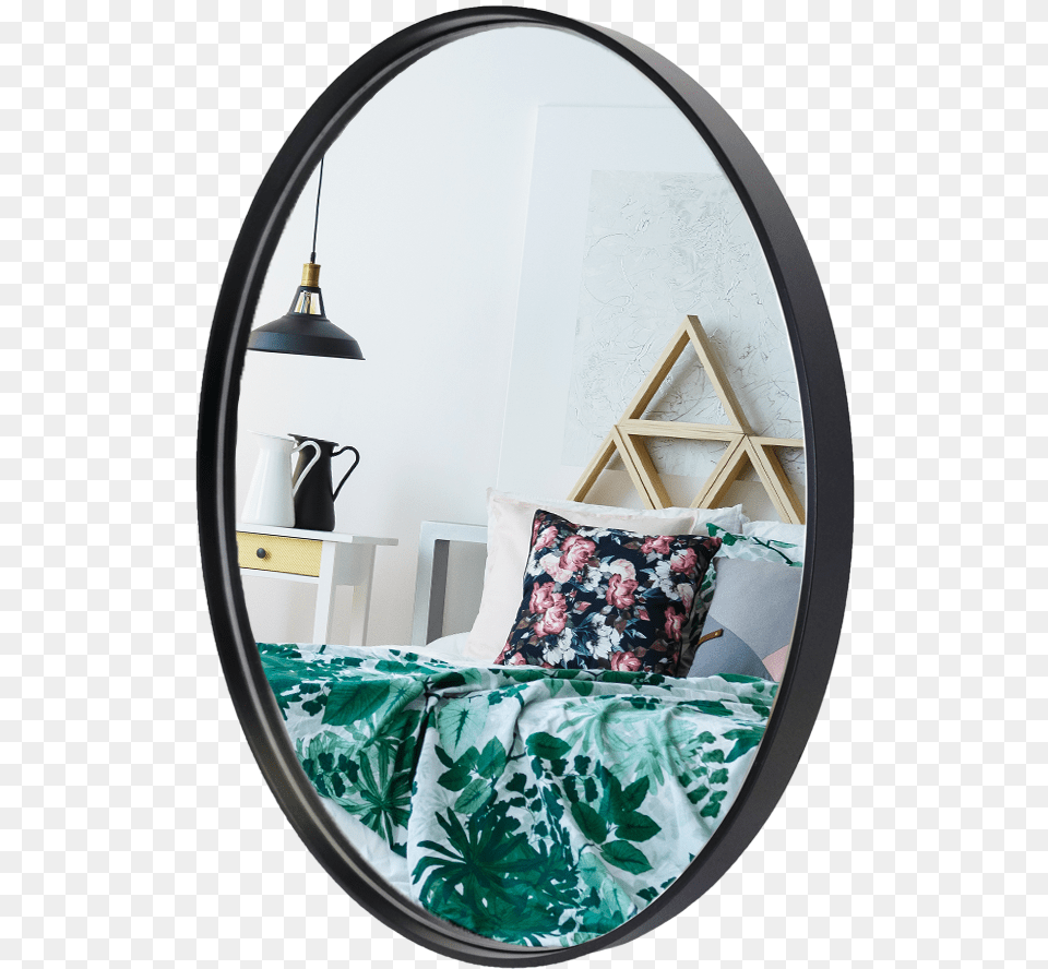 Deep Frame Round Mirror Mdf Frame Round Mirror, Cushion, Home Decor, Photography, Crib Free Transparent Png