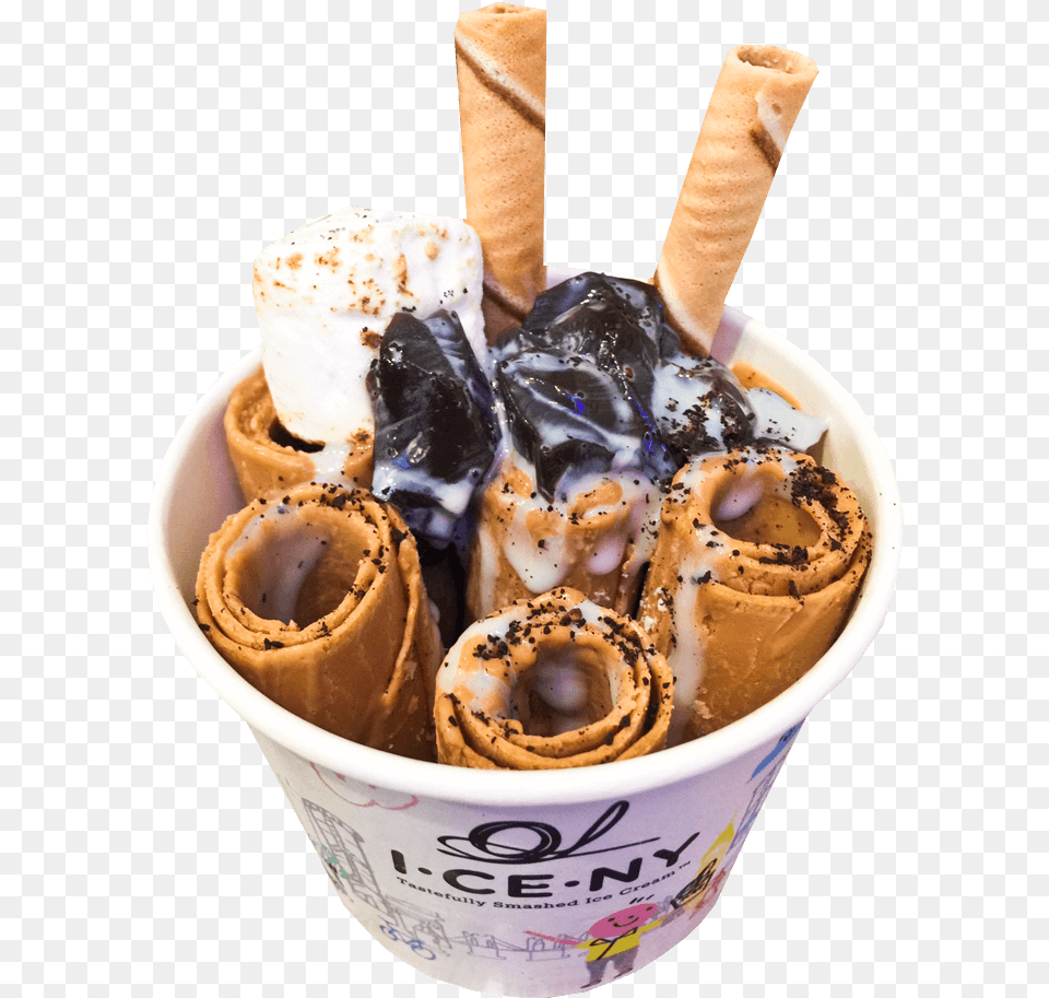 Deep Fried Bananas Amp Ice Cream Ice Cream Roll, Dessert, Food, Ice Cream, Soft Serve Ice Cream Png Image