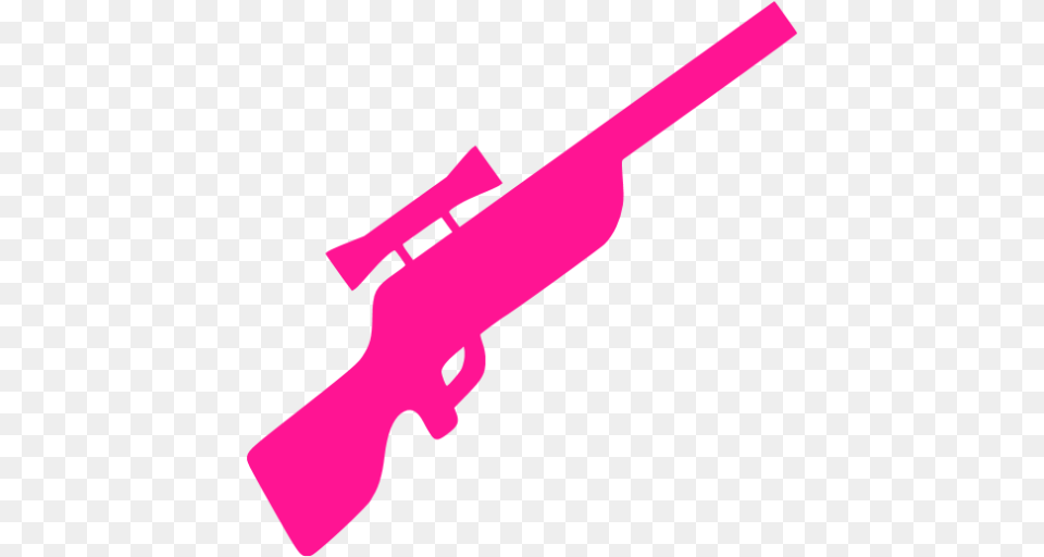 Deep Pink Sniper Rifle Icon, Firearm, Gun, Weapon Free Png