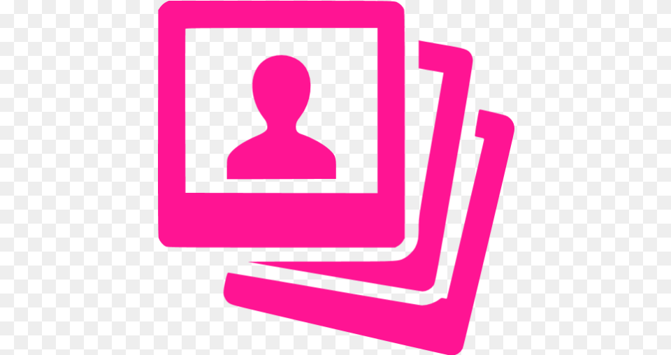 Deep Pink Stack Of Photos Icon Gallery Pink Photos Icon, Text, Person Png