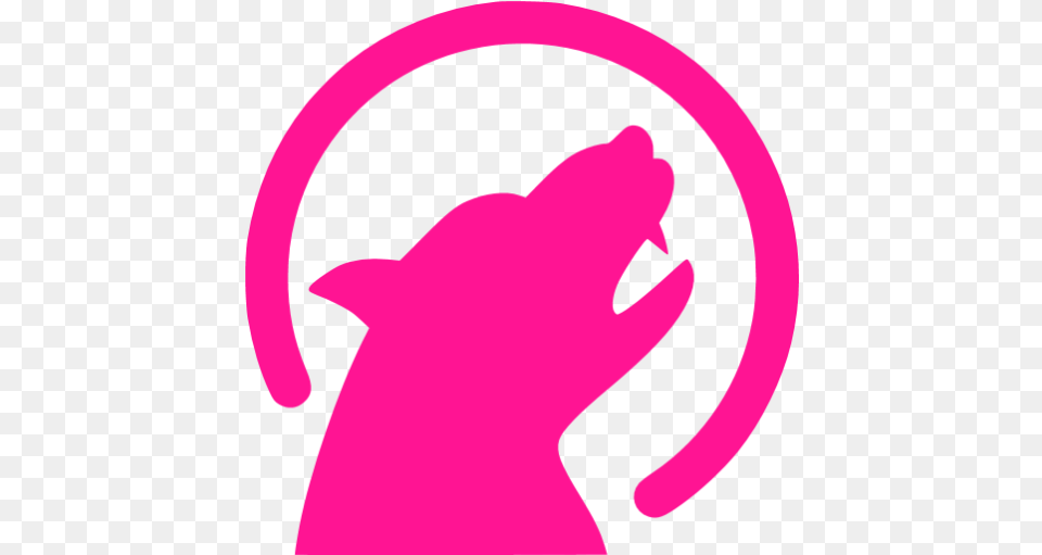 Deep Pink Werewolf Icon Free Deep Pink Halloween Icons Werewolf Silhouette, Animal, Dolphin, Mammal, Sea Life Png Image