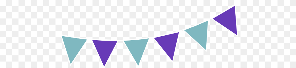 Deep Purple Bunting Clip Art Blue And Purple Bunting, Banner, Text, Triangle Png