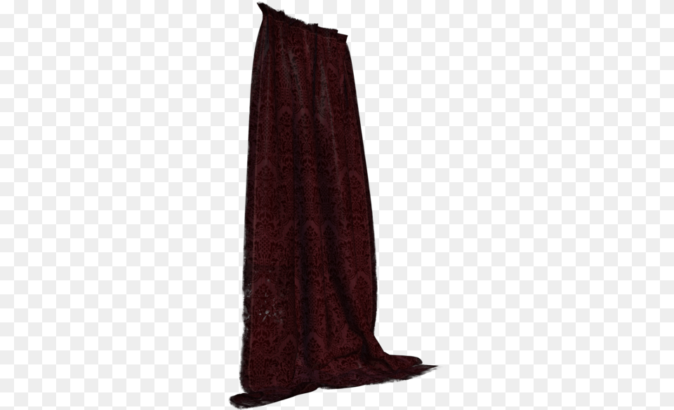 Deep Red Curtains Cut Curtains Side View, Velvet Png