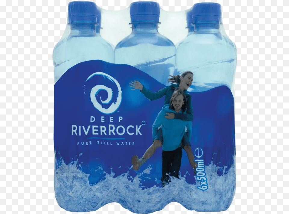 Deep Riverrock Pure Still Water 6 X, Water Bottle, Bottle, Adult, Person Free Png