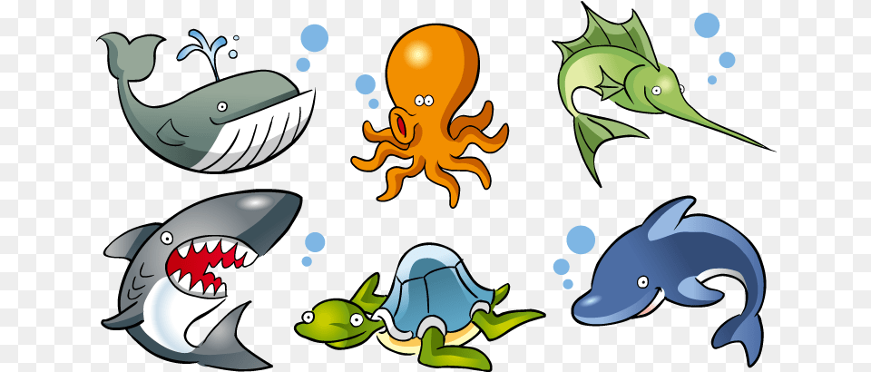 Deep Sea Creature Aquatic Animal Ocean Marine Life Cartoon Marine Life, Sea Life, Bird Free Transparent Png