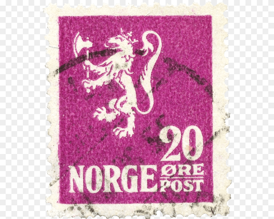 Deep Violet Lion Rampant Stamp Stamps Norge 20 Ore, Postage Stamp, Baby, Person Png Image