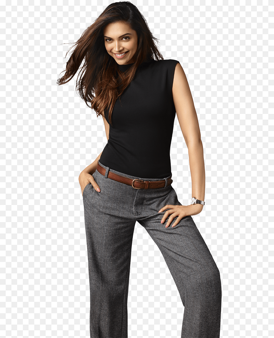 Deepika Padukone Download Transparent Image Deepika Padukone Tissot Watch, Blouse, Clothing, Pants, Woman Png