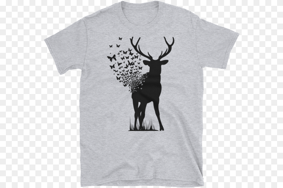 Deer And Butterflies, Animal, Clothing, Mammal, T-shirt Png