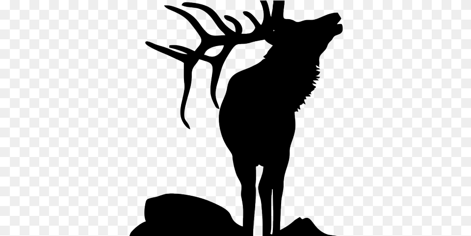 Deer And Tree Silhouette, Animal, Mammal, Wildlife, Elk Png Image