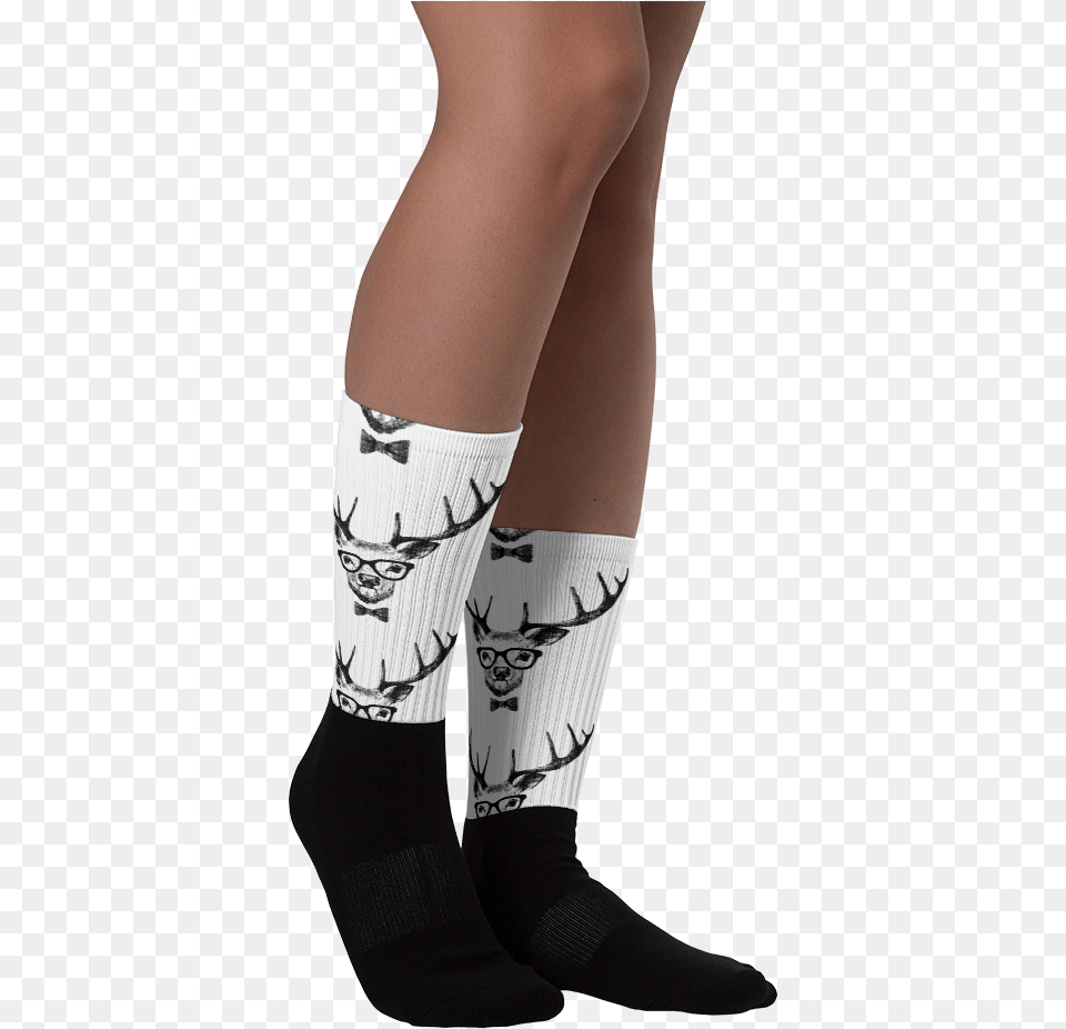 Deer Antler Black Foot Socks Sock, Clothing, Hosiery, Adult, Female Free Png