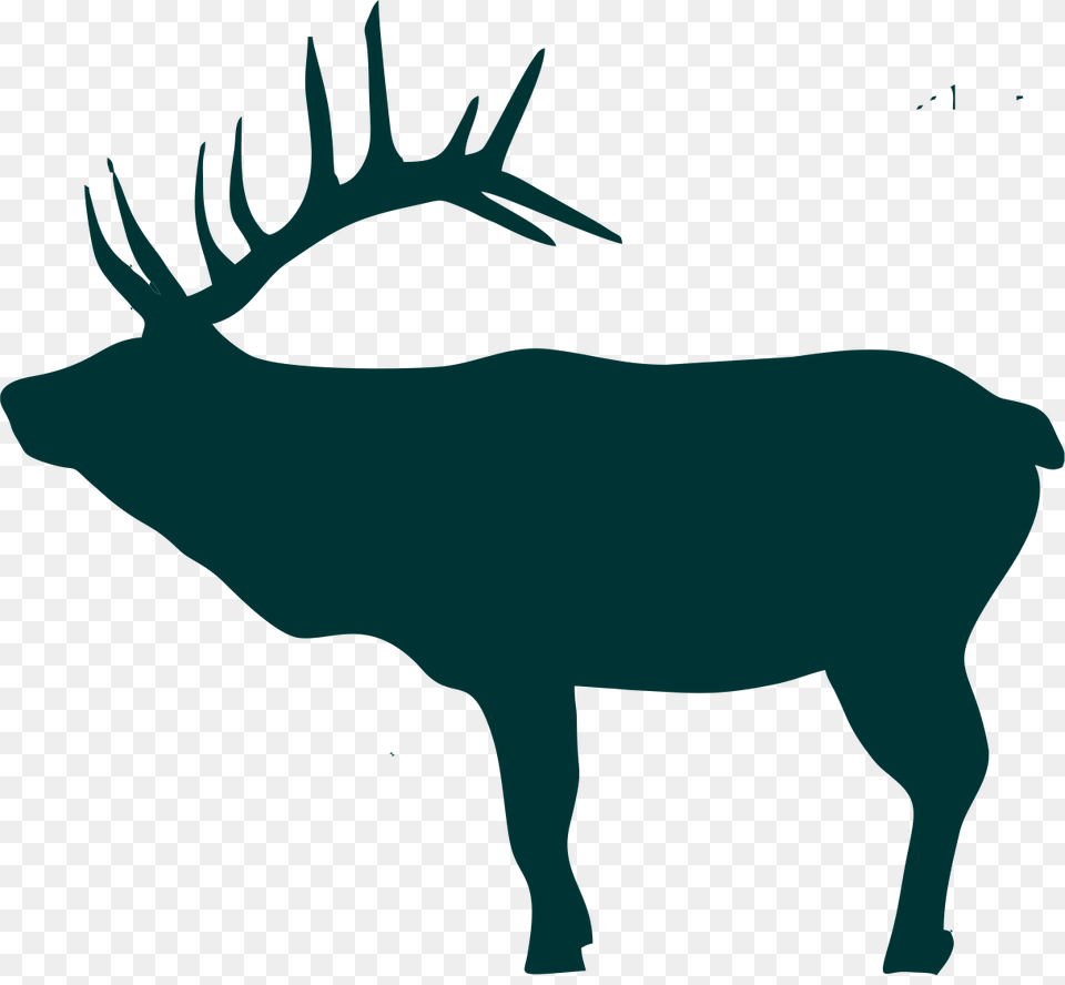 Deer Antlers Silhouette Deer, Animal, Elk, Mammal, Wildlife Png
