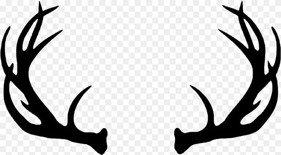 Deer Antlers Silhouette Deer Antlers Clipart Black And White, Antler Free Png Download