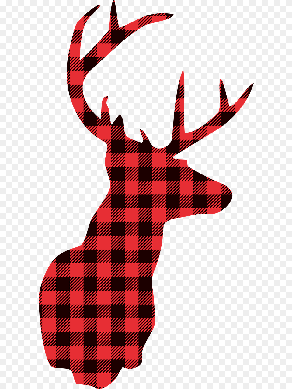 Deer Christmas Lumberjack Photo Buffalo Plaid Deer Clipart, Accessories, Animal, Formal Wear, Mammal Png Image