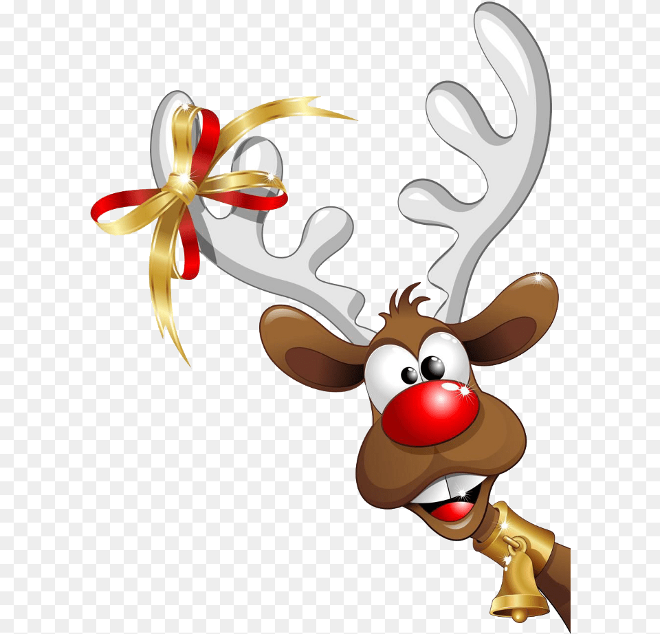 Deer Christmas Ribbon Christmasbells Rennes Noel Free Png