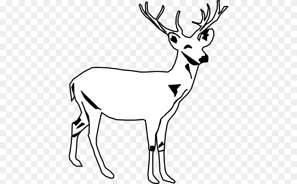 Deer Clipart Black And White Panda Deer Clip Art, Animal, Mammal, Wildlife, Person Free Png Download